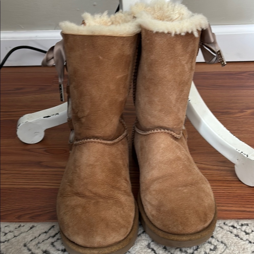 UGG Chestnut Suede Boots with Shearling